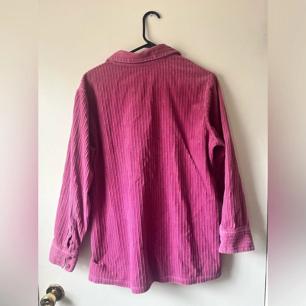 Vintage Croft and Barrow Women’s Oversized Corduroy Shacket Shirt Jacket Pink XL - Picture 6 of 6